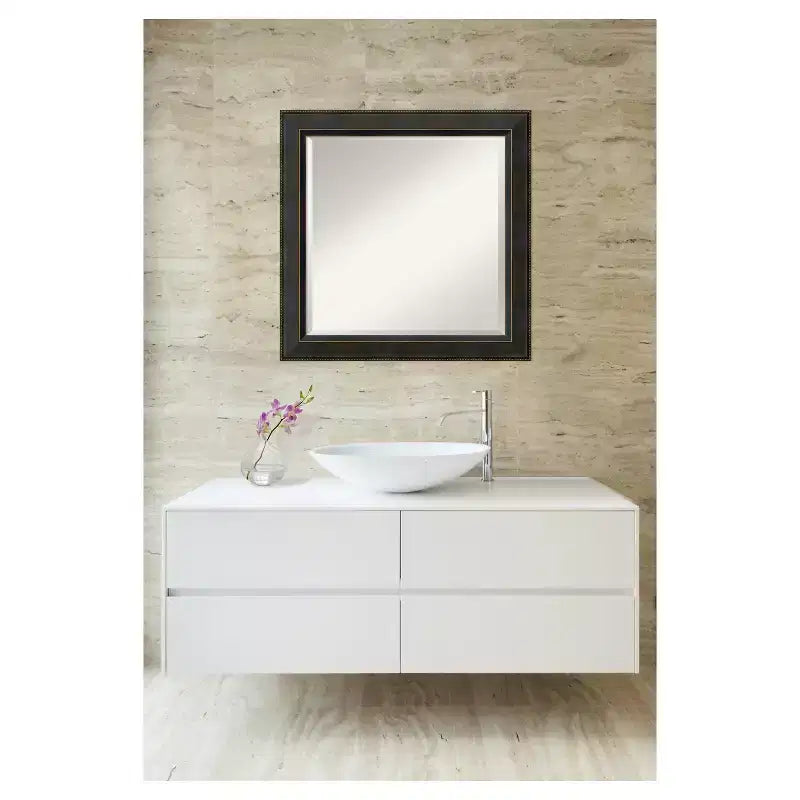 Miroir mural en bois avec cadre en bronze