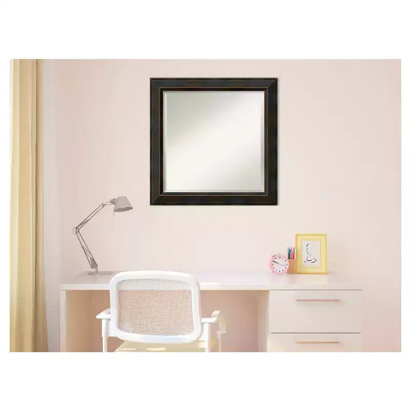 Miroir mural en bois avec cadre en bronze