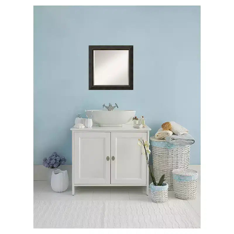 Miroir mural en bois avec cadre en bronze