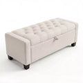 50.8in Storage Ottoman Bench with Safety Slow-Close Hinge Tufted Upholstered Bench for Bedroom Living Room 670 Lbs Weight Capacity 30 Gallons
