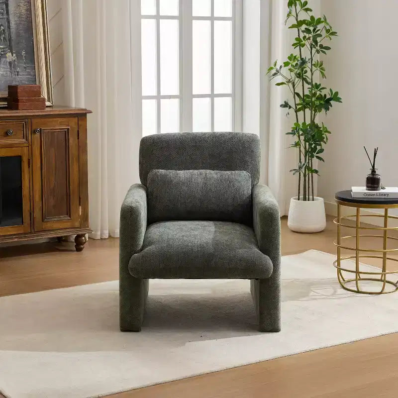 Chaise longue capitonnée en chenille