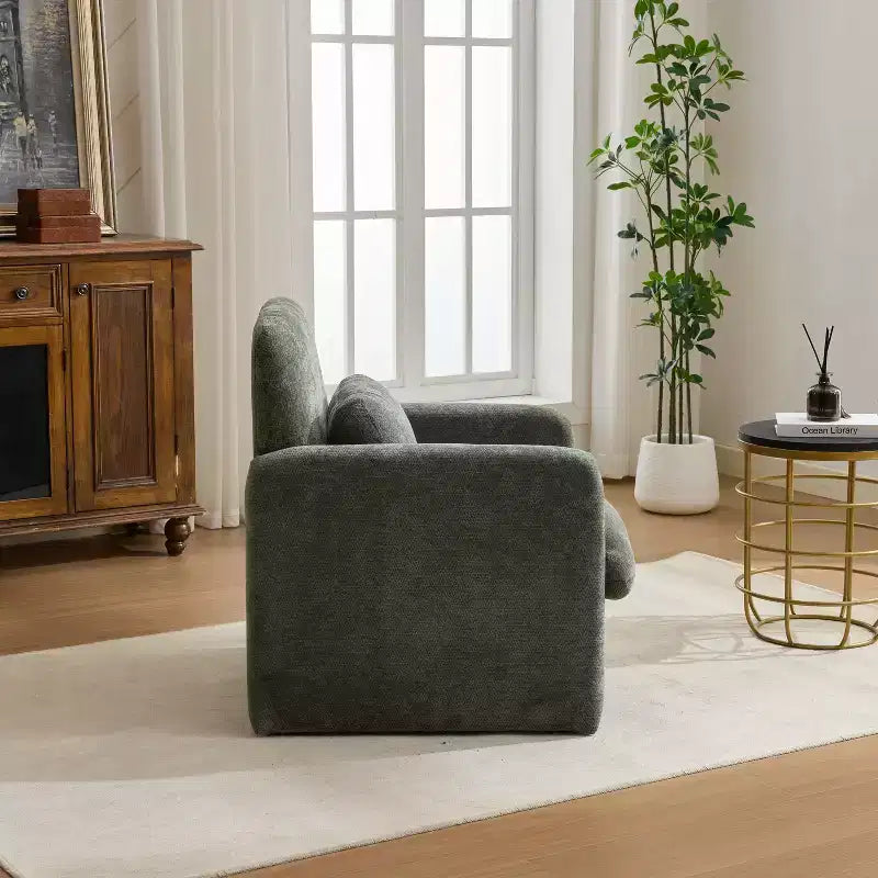 Chaise longue capitonnée en chenille