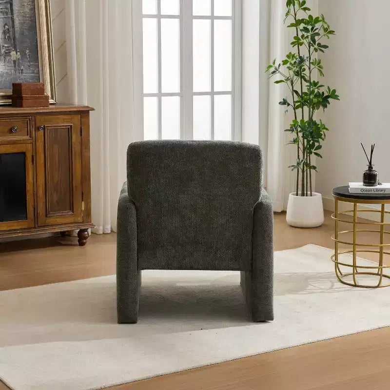 Chaise longue capitonnée en chenille