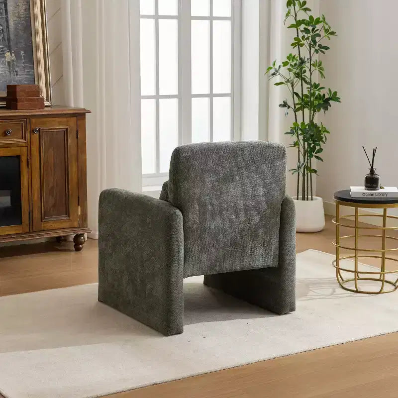 Chaise longue capitonnée en chenille