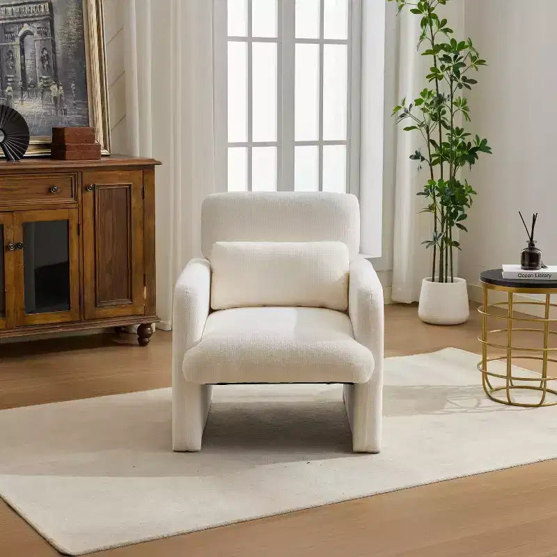 Chaise longue capitonnée en chenille