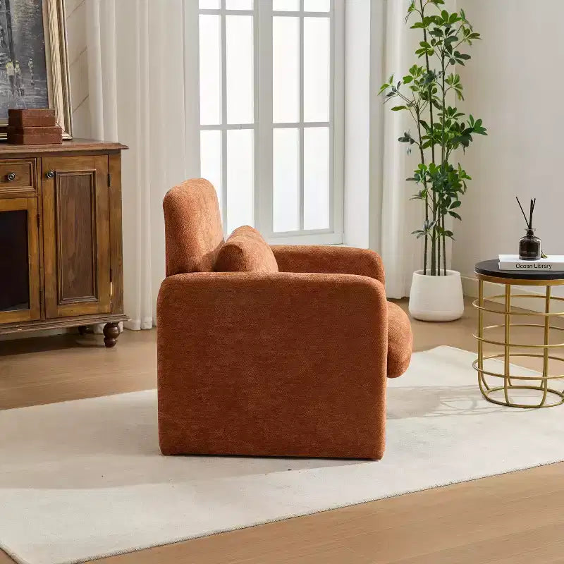 Chaise longue capitonnée en chenille