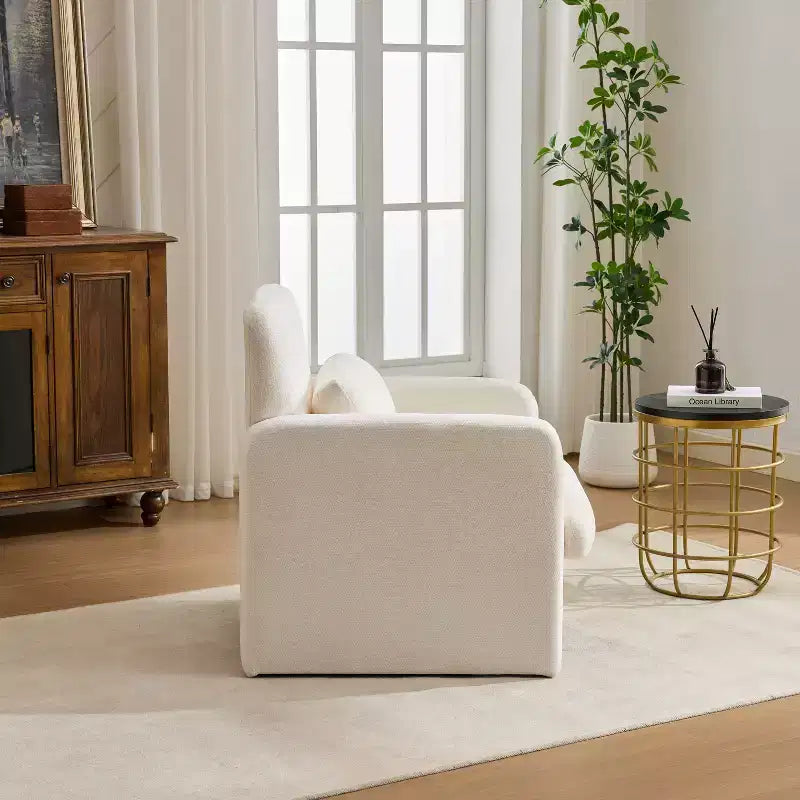 Chaise longue capitonnée en chenille
