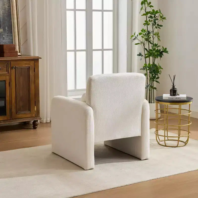 Chaise longue capitonnée en chenille