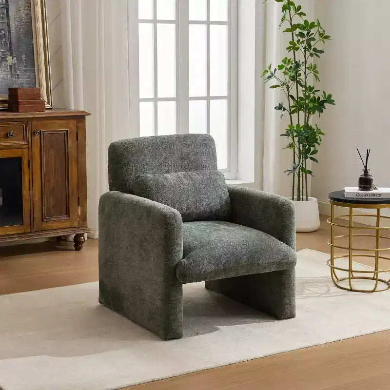 Chaise longue capitonnée en chenille