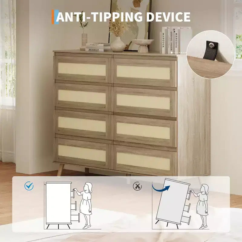 Commode en bois pour chambre à coucher