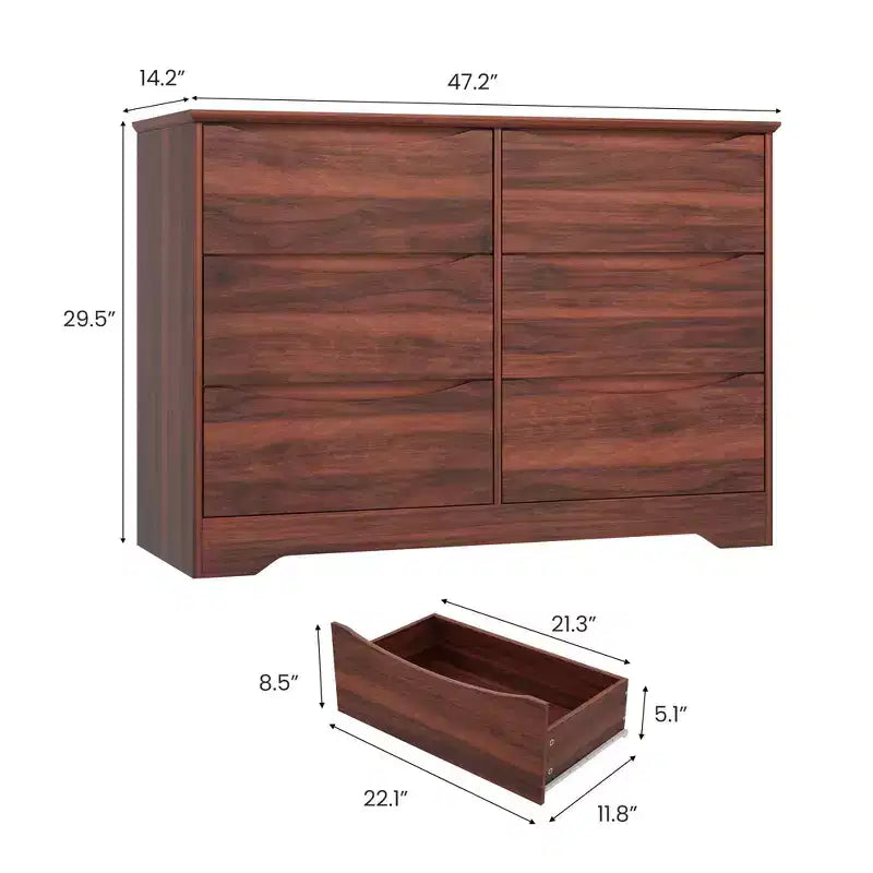 Meuble de rangement à double tiroir en bois pour chambre à coucher