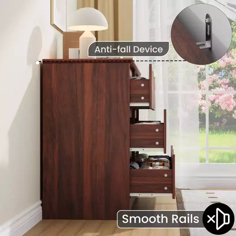 Meuble de rangement à double tiroir en bois pour chambre à coucher