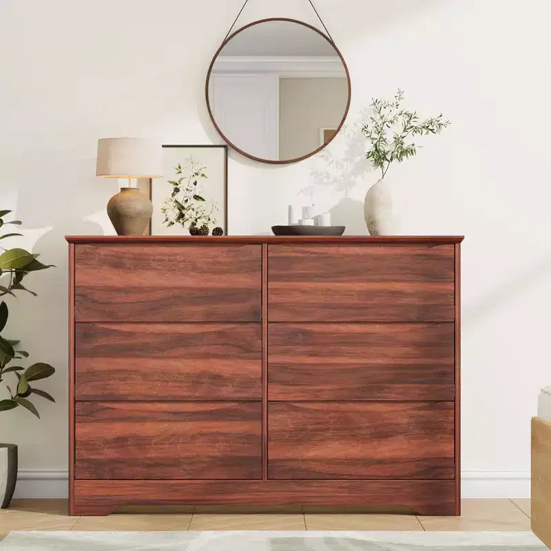 Meuble de rangement à double tiroir en bois pour chambre à coucher