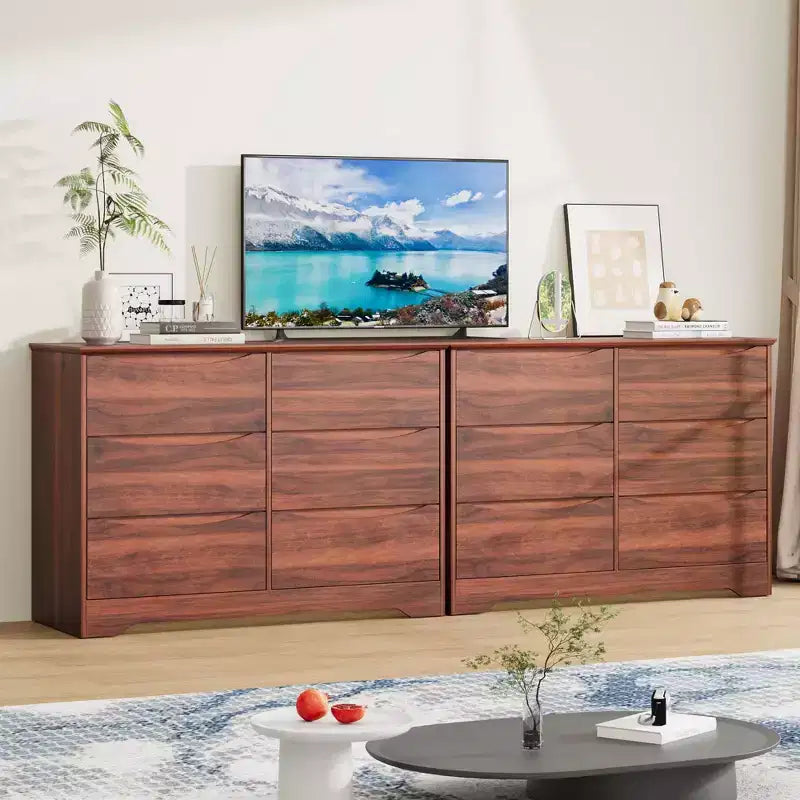 Meuble de rangement à double tiroir en bois pour chambre à coucher