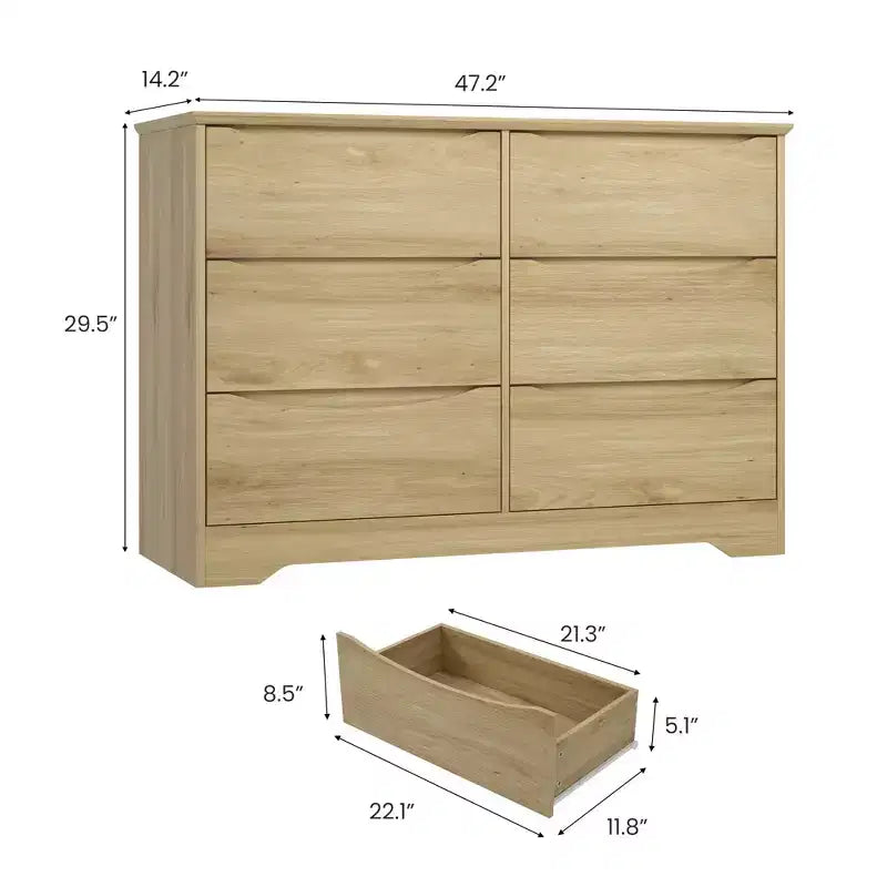 Meuble de rangement à double tiroir en bois pour chambre à coucher