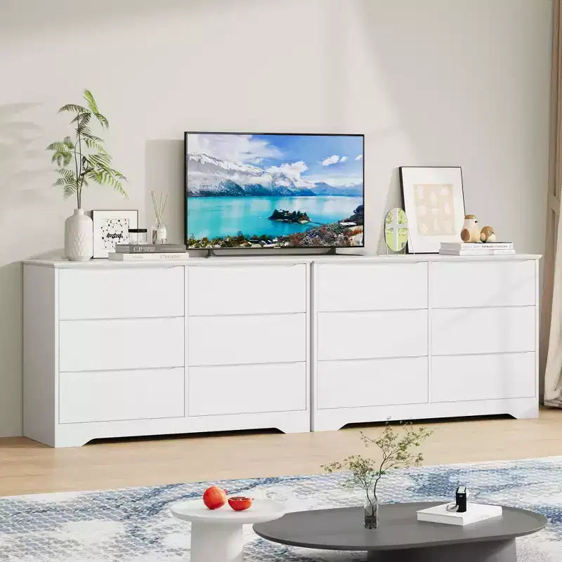 Meuble de rangement à double tiroir en bois pour chambre à coucher