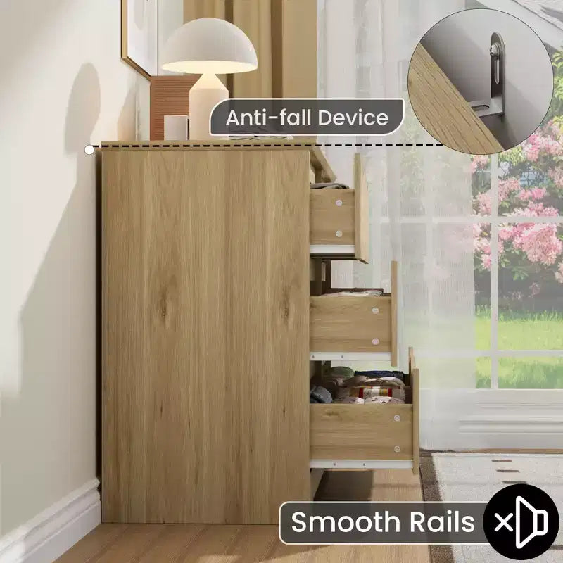 Meuble de rangement à double tiroir en bois pour chambre à coucher