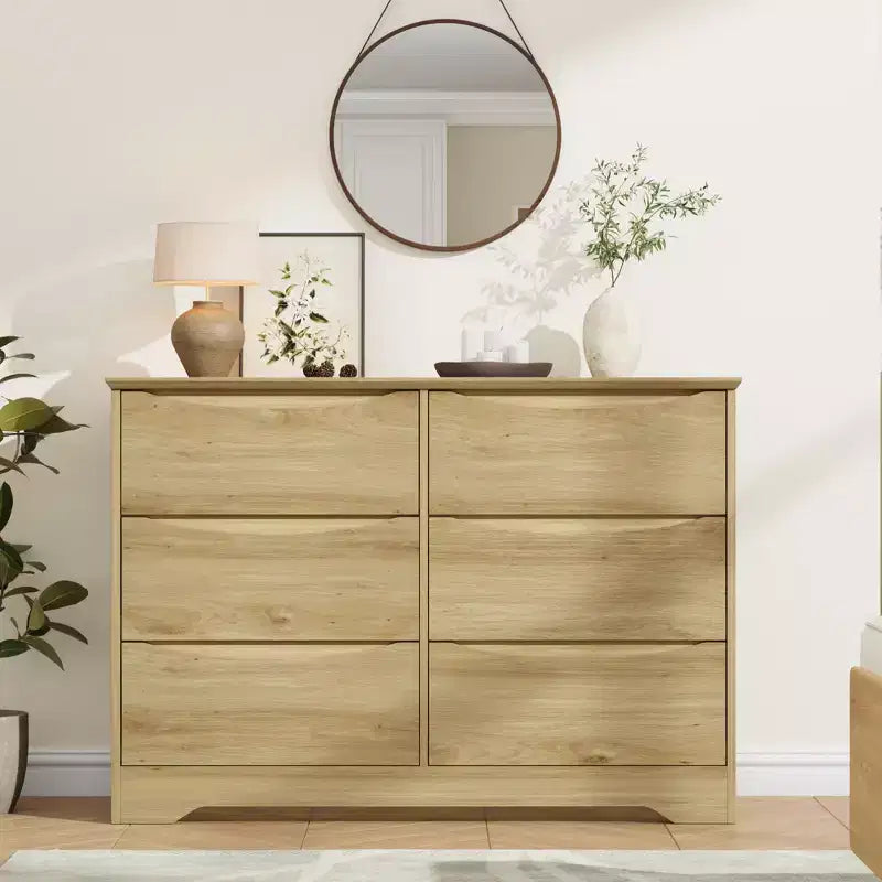 Meuble de rangement à double tiroir en bois pour chambre à coucher