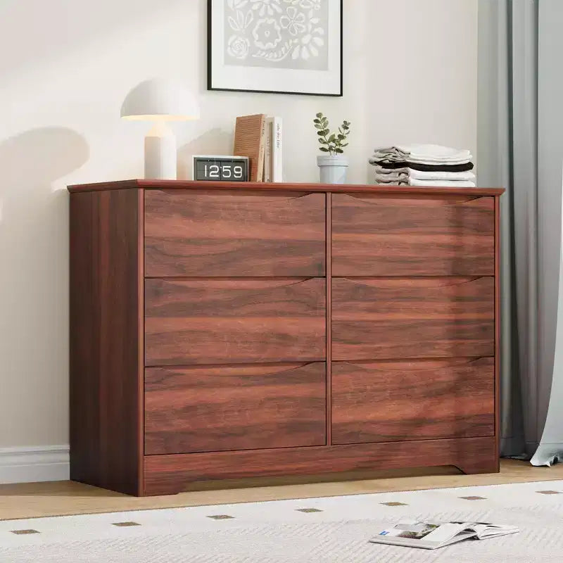 Meuble de rangement à double tiroir en bois pour chambre à coucher