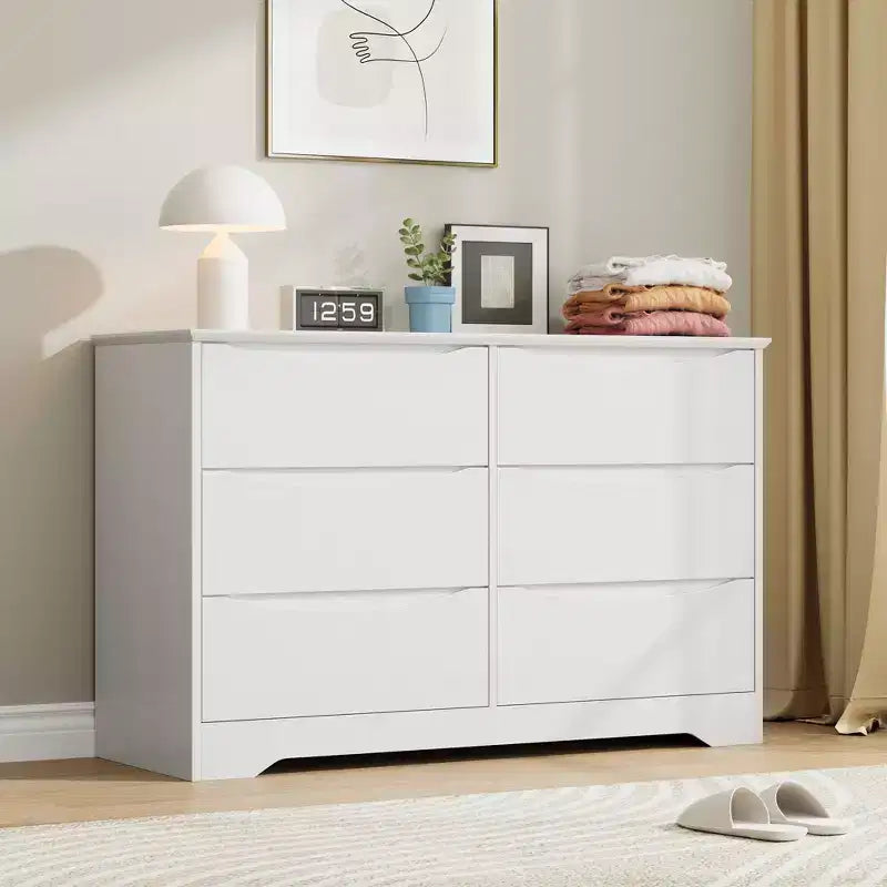 Meuble de rangement à double tiroir en bois pour chambre à coucher