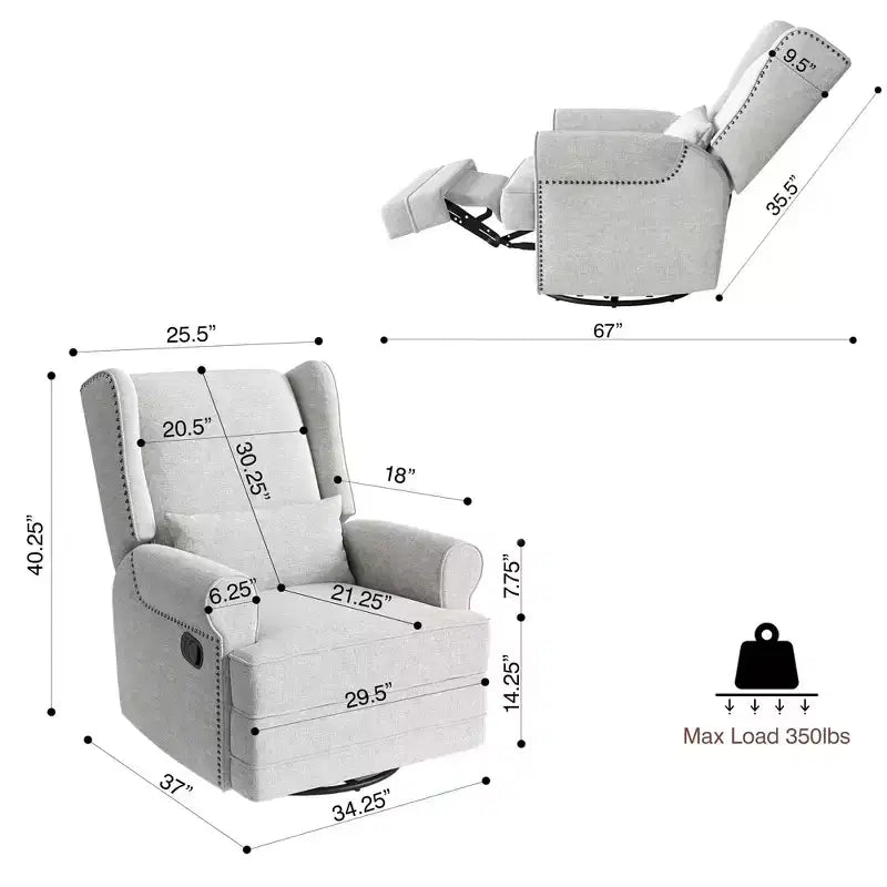 Fauteuil inclinable à bascule et pivotant