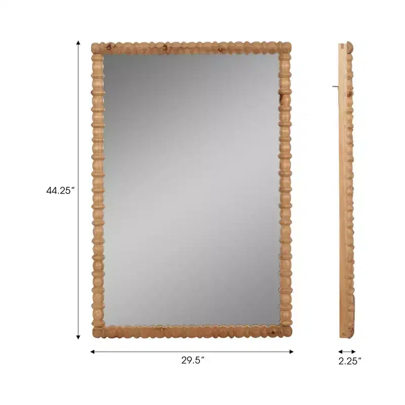 Miroir mural rectangulaire en bois sculpté