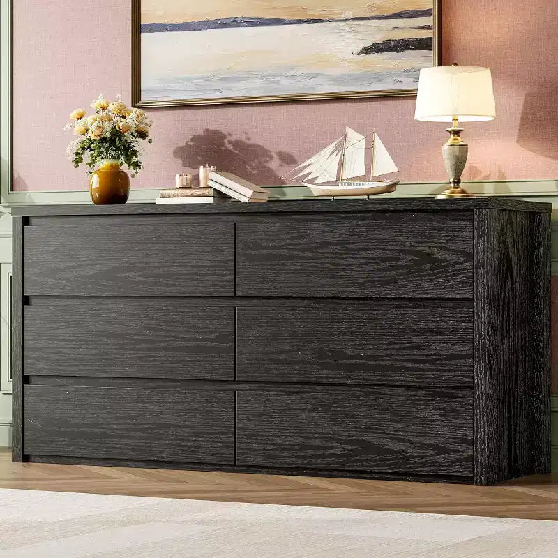 Commode moderne à six tiroirs sans poignée