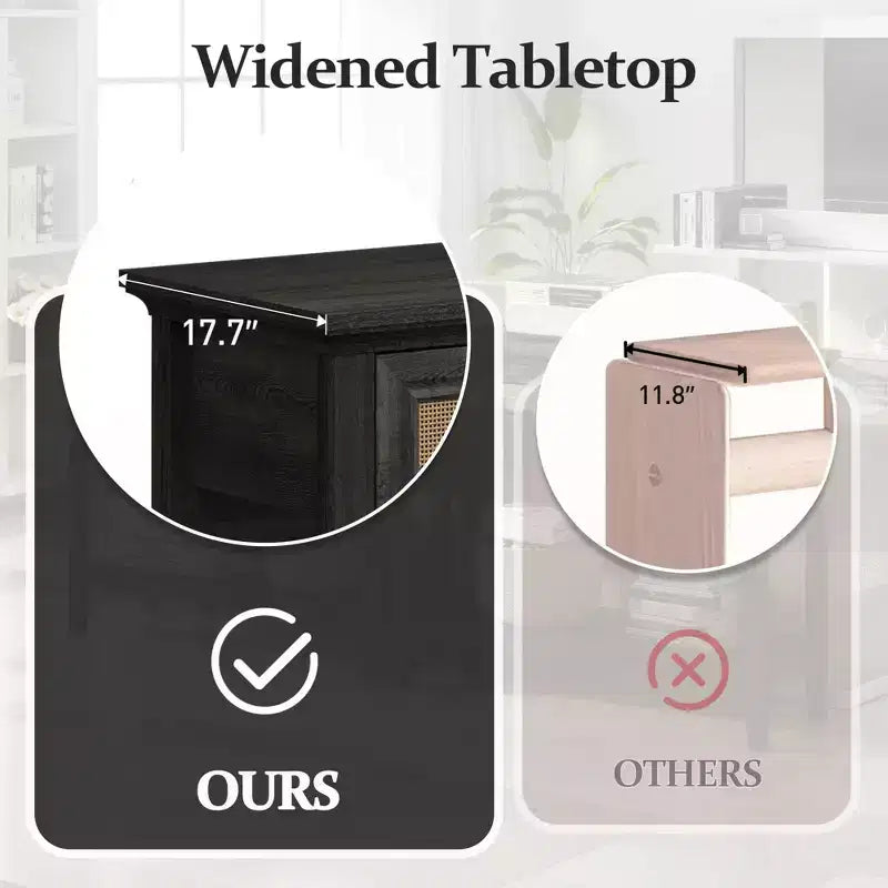 Coiffeuse en osier, table de chevet