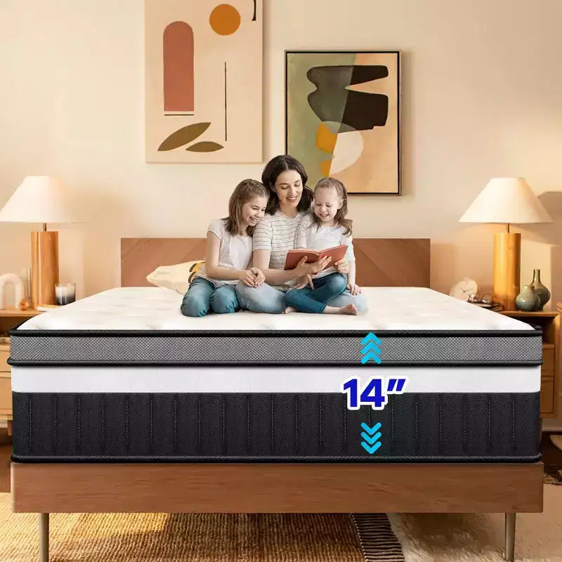 Queen Size Memory Foam Mattress 14 Innerspring Hybrid Mattress Multiple Size
