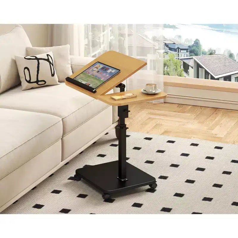 Table d'appoint en C, réglable en hauteur
