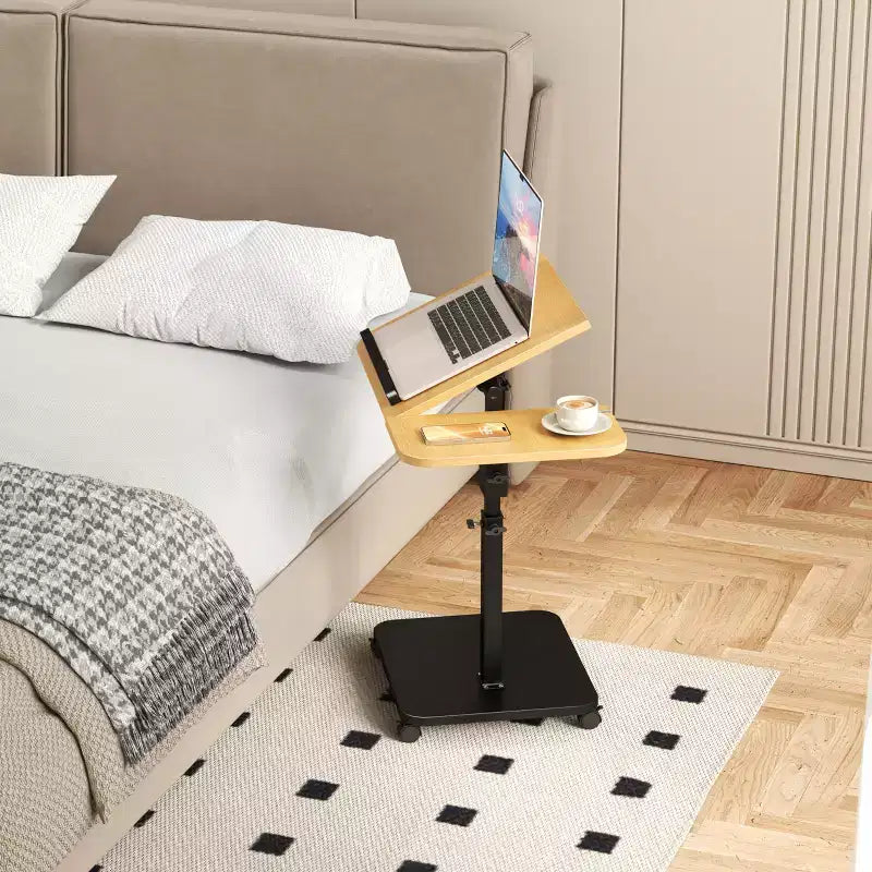 Table d'appoint en C, réglable en hauteur