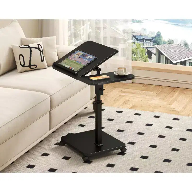 Table d'appoint en C, réglable en hauteur