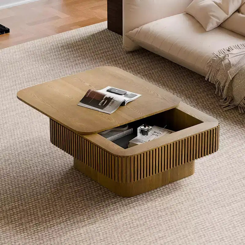 Table basse carrée avec fonction de rangement