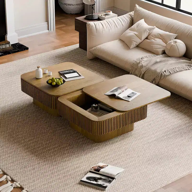 Table basse carrée avec fonction de rangement