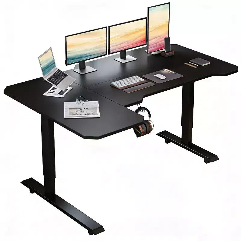 Bureau électrique réglable en L