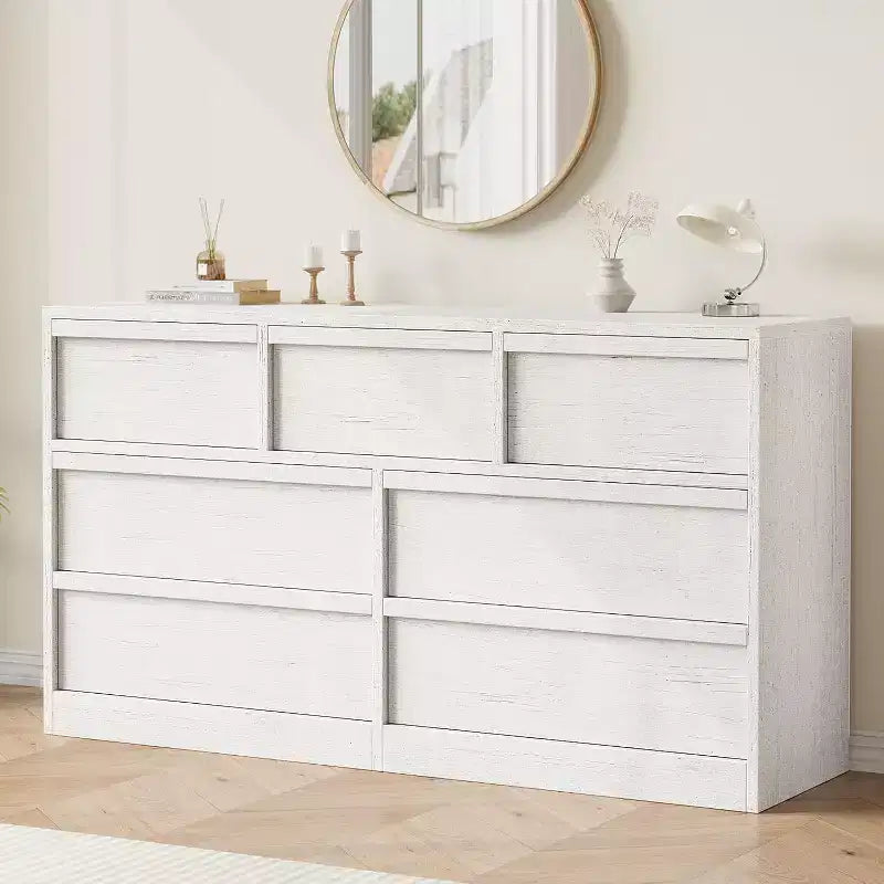 8-Drawer Dresser for Bedroom Natural Oak Wooden Chest with Large Storage Drawers Organizer for Living Room Entryway Nursery