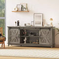 Modern Farmhouse TV Stand Entertainment Center - Sliding Barn Doors - Storage Cabinets & Media Console Table for Living Room