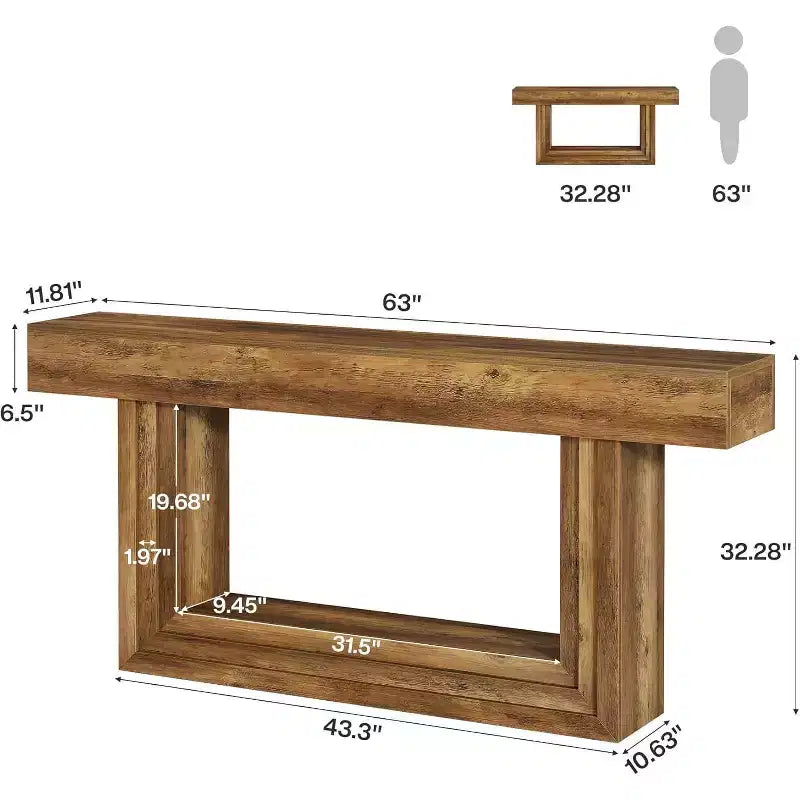Table d'entrée double plateau avec piètement en U