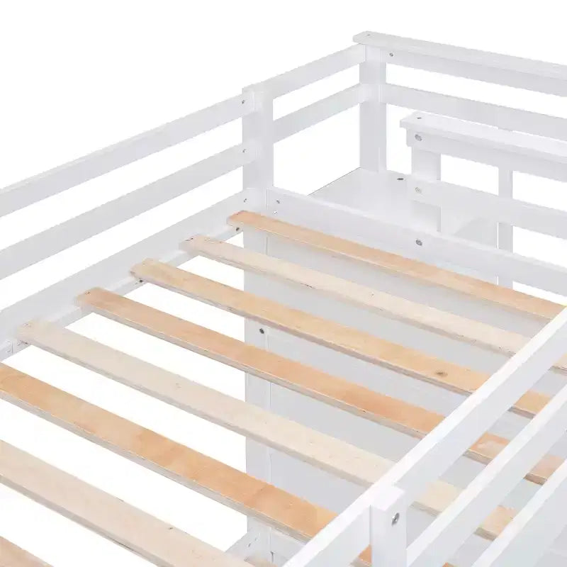 Lit superposé avec lit escamotable et escalier