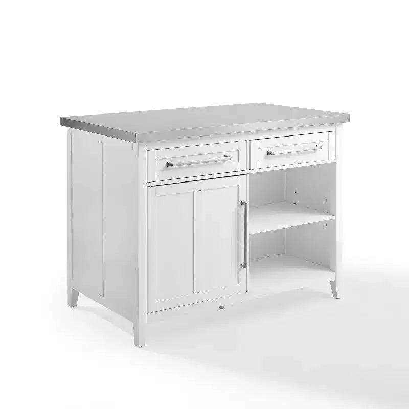 Îlot de cuisine avec portes et étagères