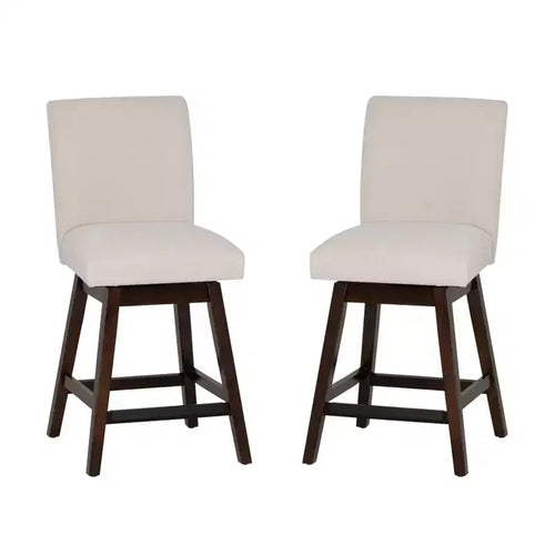 Linon Set of 2 Cyrus Swivel Counter Height Barstools Natural