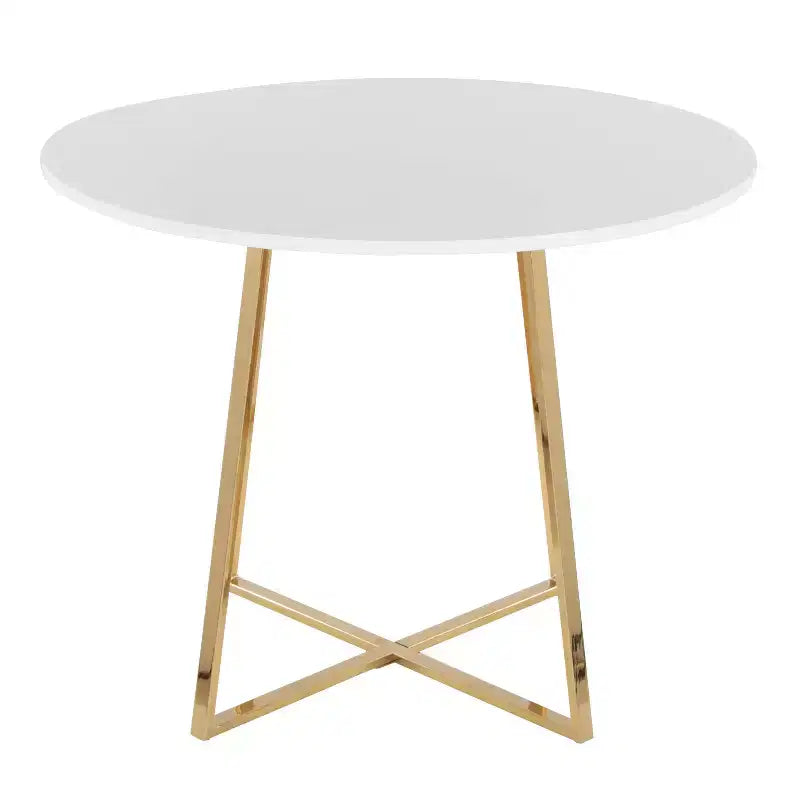 Table à manger, doré/blanc