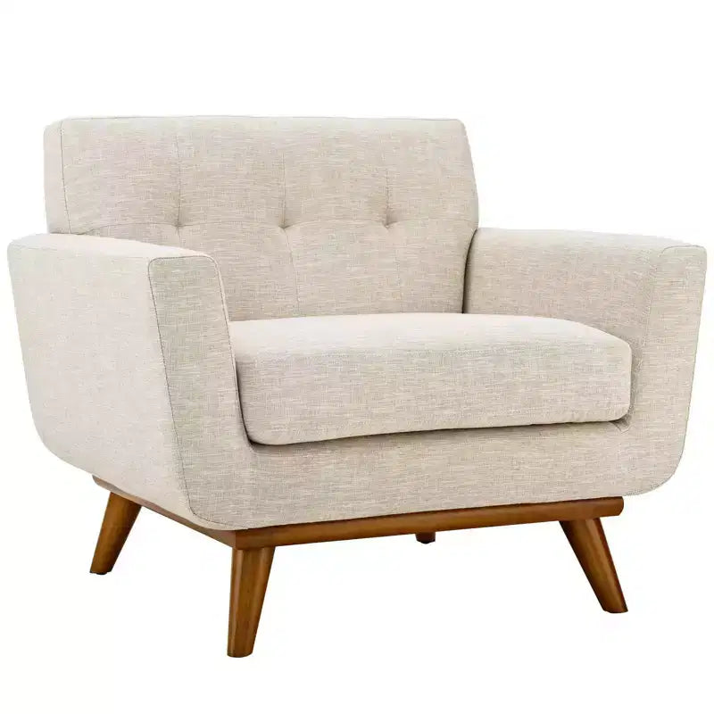Fauteuil rembourré beige