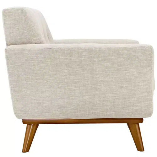 Fauteuil rembourré beige