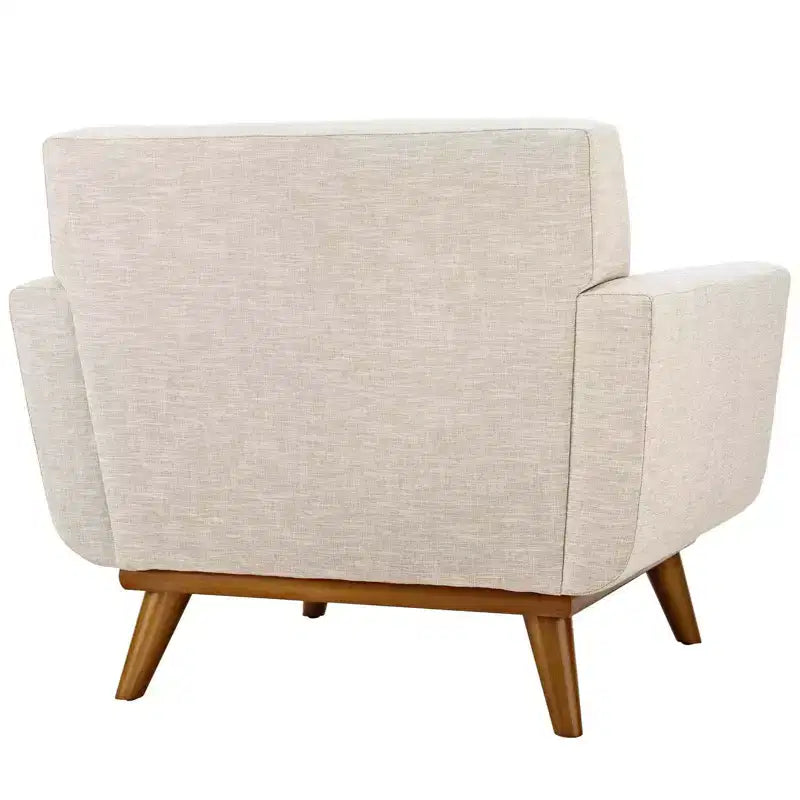 Fauteuil rembourré beige