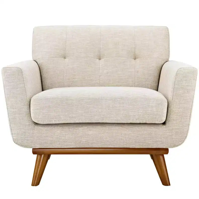 Fauteuil rembourré beige