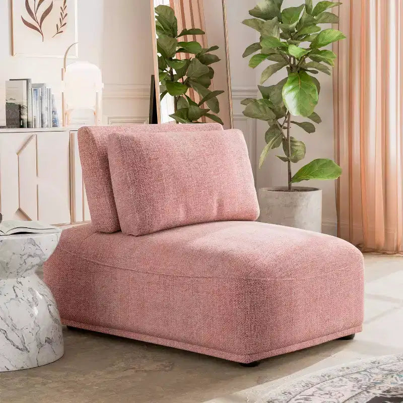 Chaise moderne modulaire trapézoïdale sans accoudoirs
