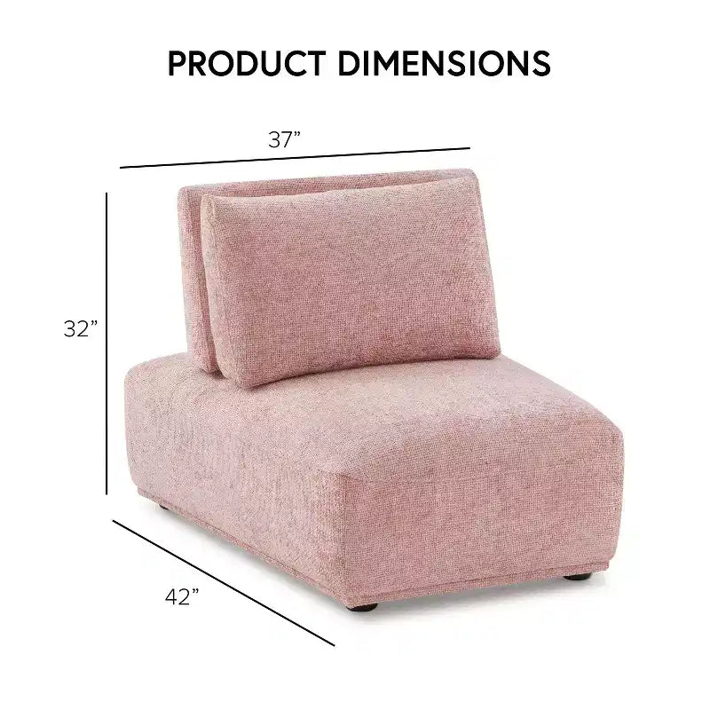 Chaise moderne modulaire trapézoïdale sans accoudoirs