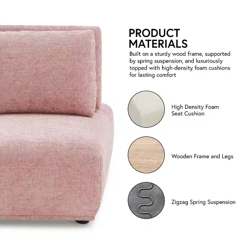 Chaise moderne modulaire trapézoïdale sans accoudoirs