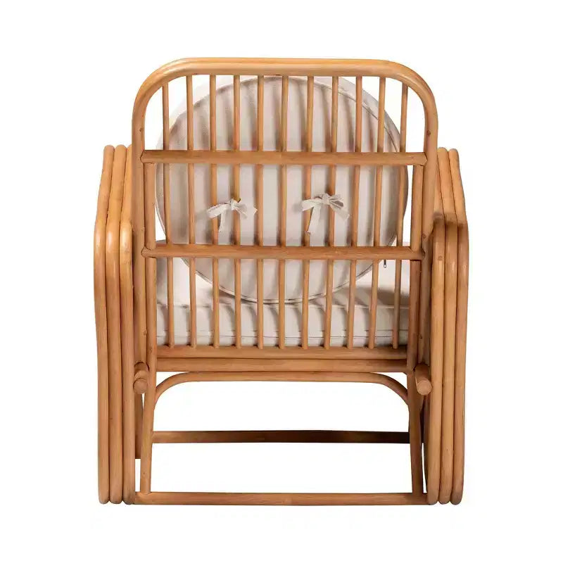 Fauteuil en osier, miel clair/blanc